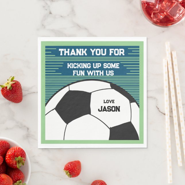 Soccer Theme Thank you Birthday Party Paper Napkin (Insitu)