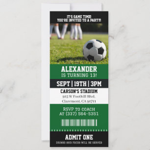 Soccer Ticket Birthday Invitation