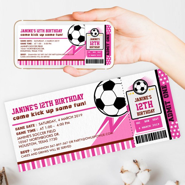 Soccer Ticket Pass Birthday Party Invitation (Creator Uploaded)