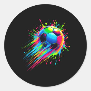 Soccer Tie Dye Colorful Soccer Byll Classic Round Sticker