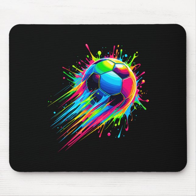 Soccer Tie Dye Colourful Soccer Ll  Mouse Pad (Front)
