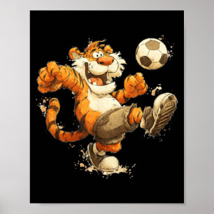 Soccer Tiger Costume for Sport and Ball Lovers Poster