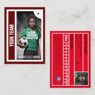 Soccer Trading Card (Dark Red) - Add Your Stats