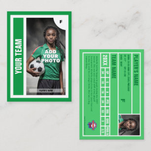 Soccer Trading Card (Green) - Add Your Stats