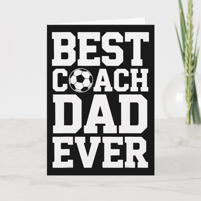 Soccer Trainer Best Coach Dad Ever Supportive Role Card (Front)