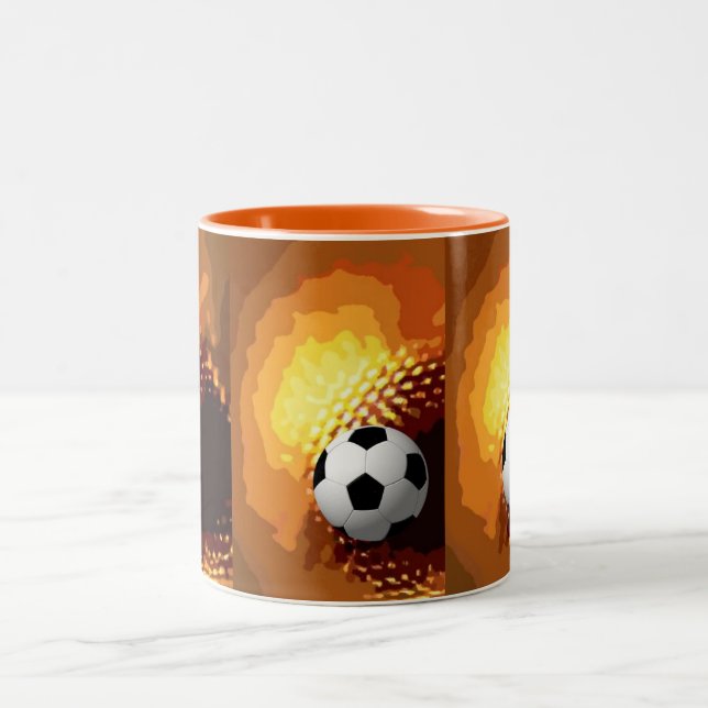 soccer Two-Tone coffee mug (Center)
