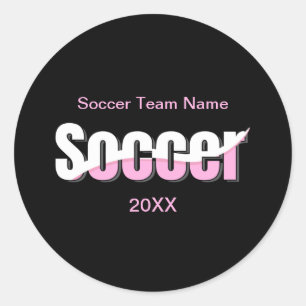 Soccer Typography Modern Art Abstract Swish Classic Round Sticker