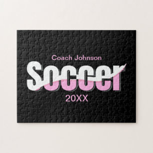 Soccer Typography Modern Art Abstract Swish Jigsaw Puzzle