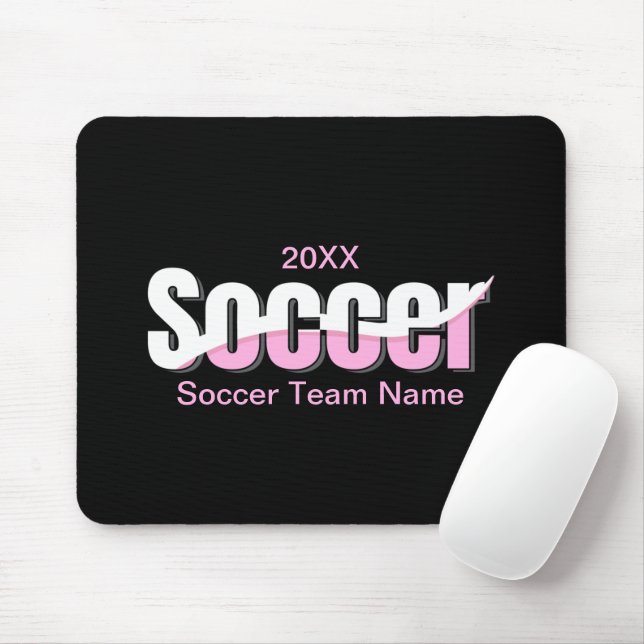 Soccer Typography Modern Art Abstract Swish Mouse Pad (With Mouse)