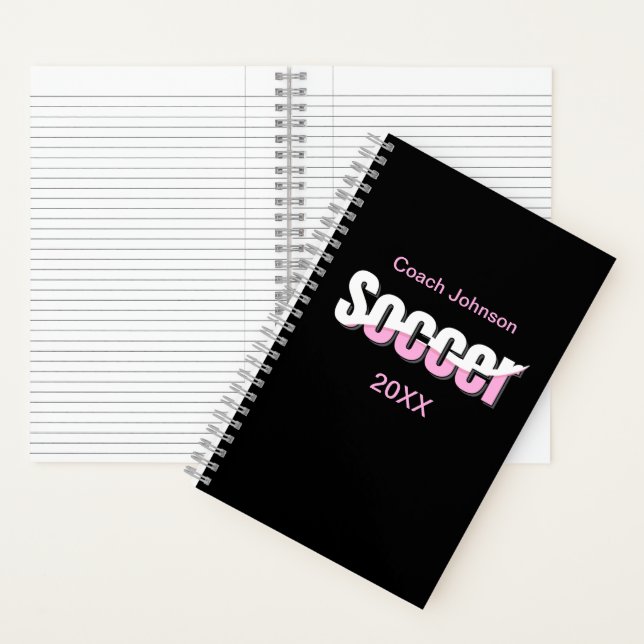 Soccer Typography Modern Art Abstract Swish Notebook (Inside)