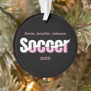 Soccer Typography Modern Art Abstract Swish Ornament