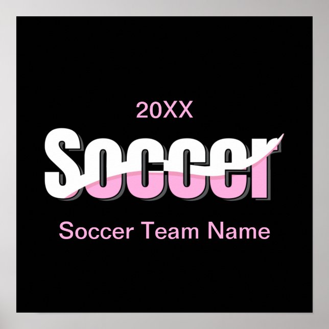 Soccer Typography Modern Art Abstract Swish Poster (Front)