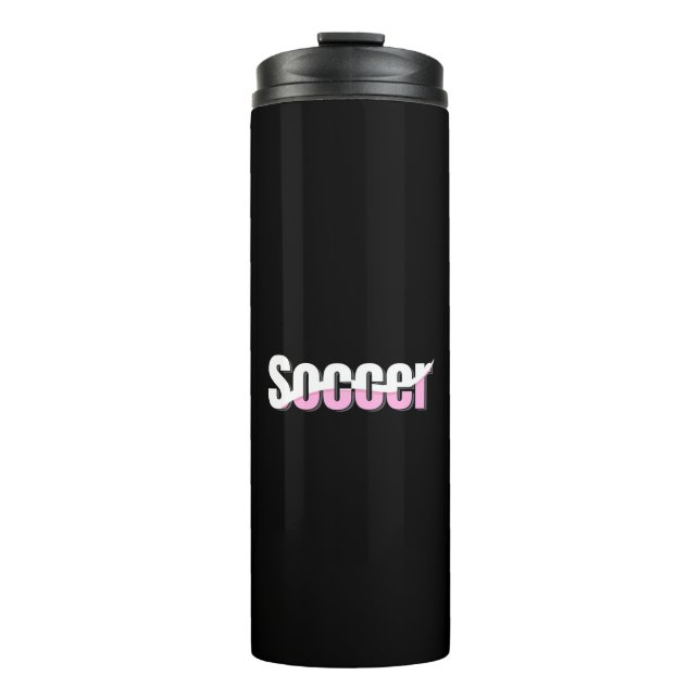 Soccer Typography Modern Art Abstract Swish Thermal Tumbler (Front)