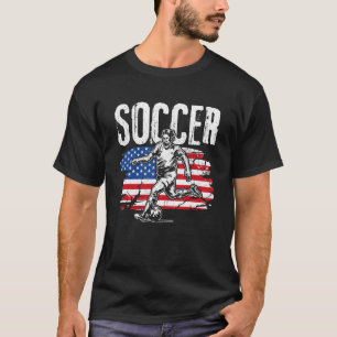 Soccer US Flag Athlete Sports Football Soccer Coac T-Shirt