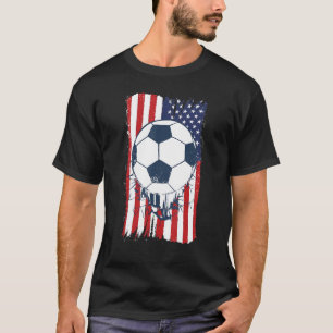 Soccer USA Flag Soccer Ball Graphic Boys Kids T-Shirt
