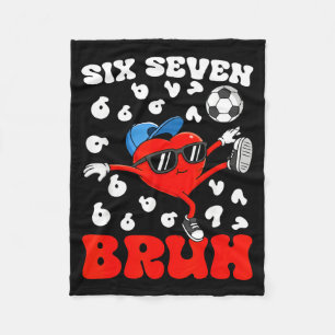 Soccer Valentine Funny Six Seven 6 7 Heart Meme Br Fleece Blanket