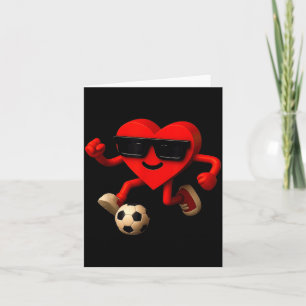 Soccer Valentines Day Cute Funny Heart Boys Girls  Card