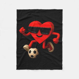 Soccer Valentines Day Cute Funny Heart Boys Girls  Fleece Blanket