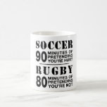 Soccer vs Rugby Coffee Mug<br><div class="desc">Soccer Rugby Mug</div>