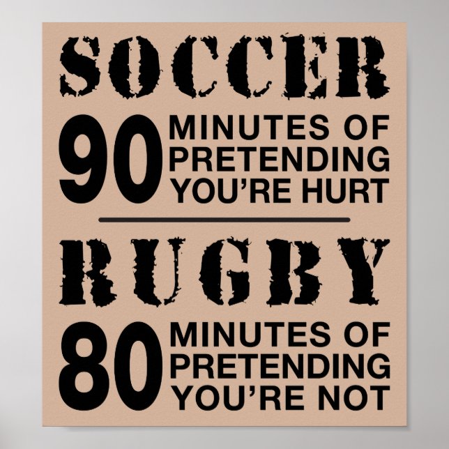 Soccer vs Rugby Poster (Front)