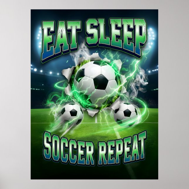 Soccer Wall Art - Retro 90s Bootleg Style (Front)