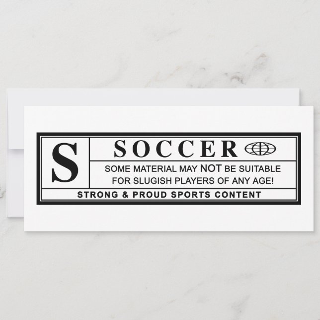 soccer warning label invitation (Front)