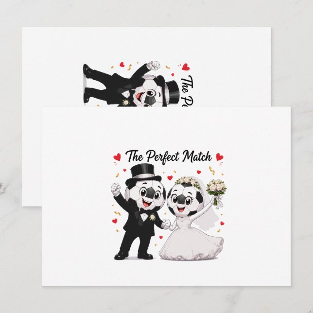  Soccer Wedding Couple Invitation (Front/Back)