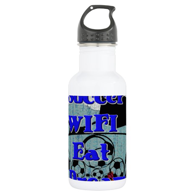 Soccer WIFI Eat Dream – Fun Sports Art Print 532 Ml Water Bottle (Front)