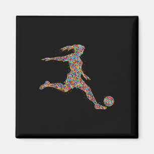 Soccer Women Girl Player  Magnet