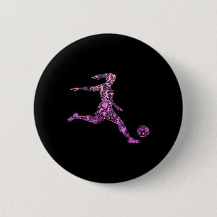 Soccer Women Girl Youth Player 6 Cm Round Badge