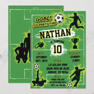 Soccer World Cup Birthday Party  Invitation