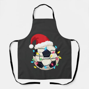 Soccer Wrapped in Christmas Lights Soccer Player  Apron