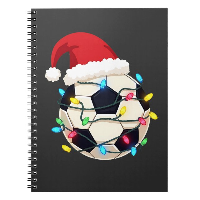 Soccer Wrapped in Christmas Lights Soccer Player  Notebook (Front)