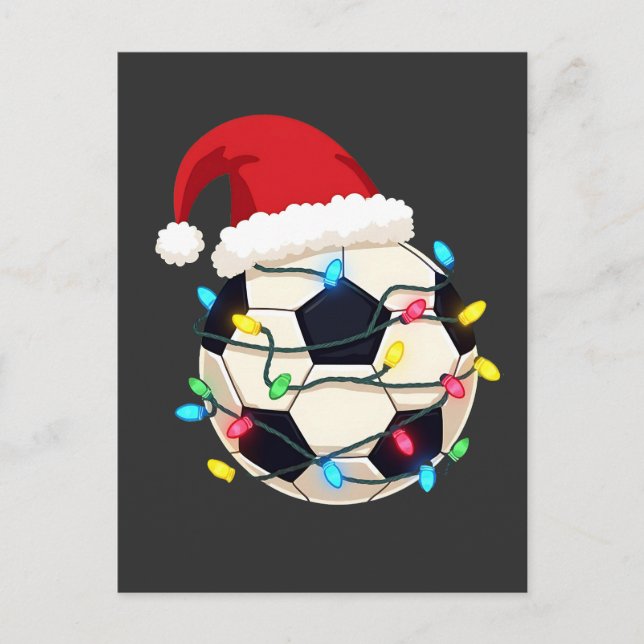 Soccer Wrapped in Christmas Lights Soccer Player  Postcard (Front)