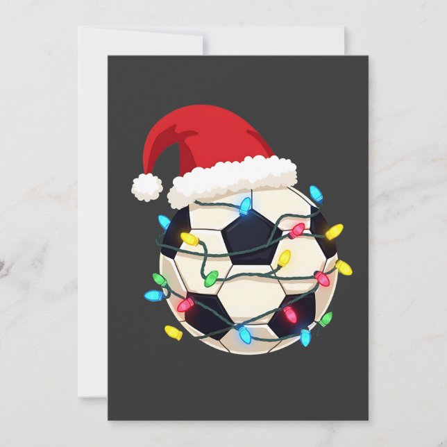 Soccer Wrapped in Christmas Lights Soccer Player  Save The Date (Front)