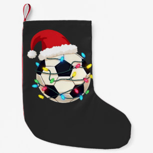 Soccer Wrapped in Christmas Lights Soccer Player  Small Christmas Stocking