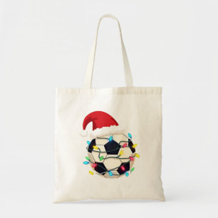 Soccer Wrapped in Christmas Lights Soccer Player Tote Bag