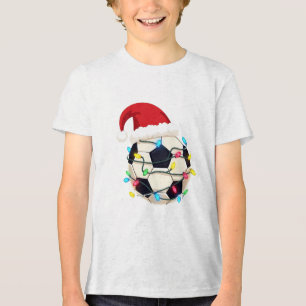 Soccer Wrapped in Christmas Lights Soccer Player Tri-Blend Shirt