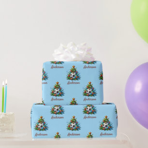 Soccer Wrapping Paper Christmas Custom Name Gift