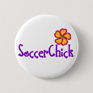 SoccerChick FlowerDark 6 Cm Round Badge
