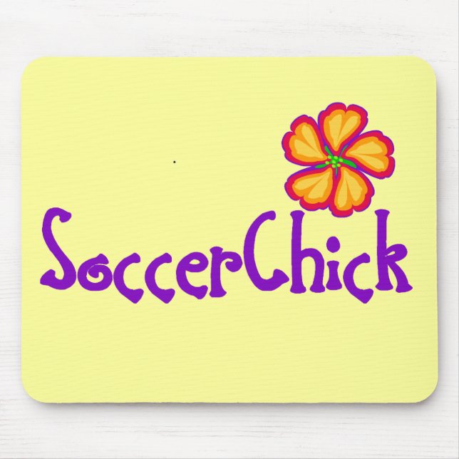 SoccerChick FlowerDark Mouse Pad (Front)