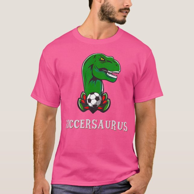 Soccersaurus Soccer Player Dinosaur T-Rex Boys Kid T-Shirt (Front)
