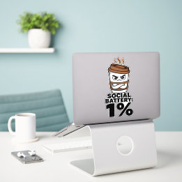 Social Battery 1% Funny Introvert Sticker