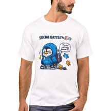 Social Battery 1 Percent Funny Penguin Vector