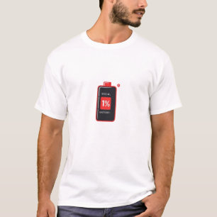 Social Battery 1% T-Shirt – Minimalist Low Battery
