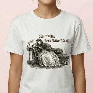 Social Battery Dead Funny Victorian Meme Tri-Blend Shirt