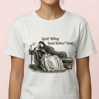Social Battery Dead Funny Victorian Meme Tri-Blend Shirt