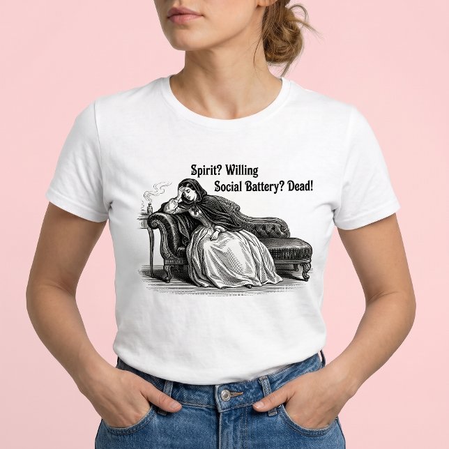 Social Battery Dead Funny Victorian Meme Tri-Blend Shirt (Creator Uploaded)