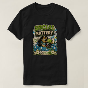 Social Battery Go Home Personalised Funny T-Shirt