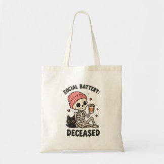 Social Battery Halloween tote bag